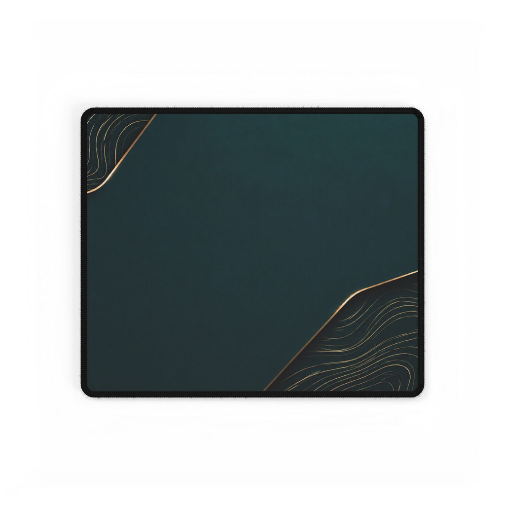 Printify preview: Teal Cutaway desk mat, 14.4 × 12.1 inches, flat on a white background.