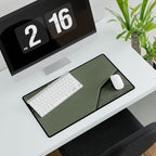 Printify preview: Sage Cutaway, 23.6 × 13.8 inches, with keyboard and mouse on a white desk, viewed at an angle.